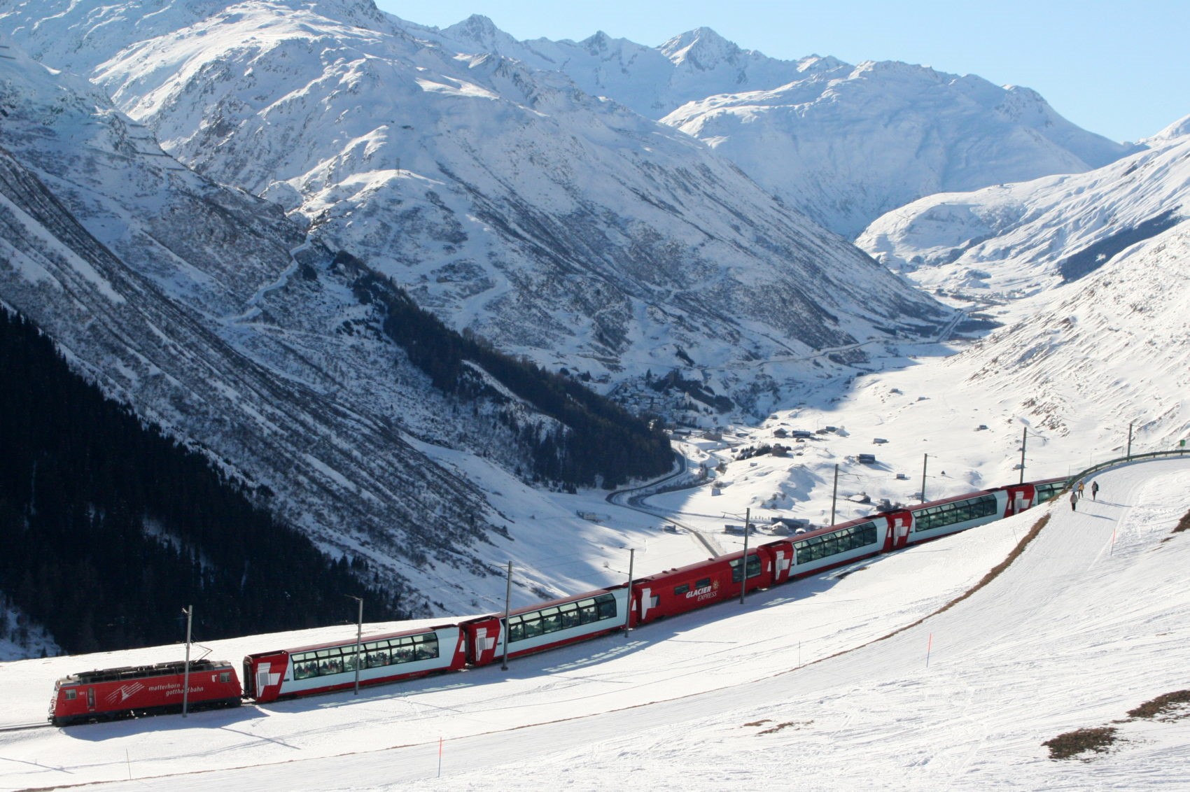 Take a train ride into the Swiss Alps