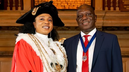 Abigail Marshall Katung with her husband